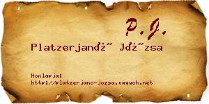Platzerjanó Józsa névjegykártya